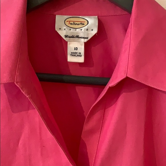 Talbots Petite hot pink button down shirt Size 10 - Picture 3 of 4